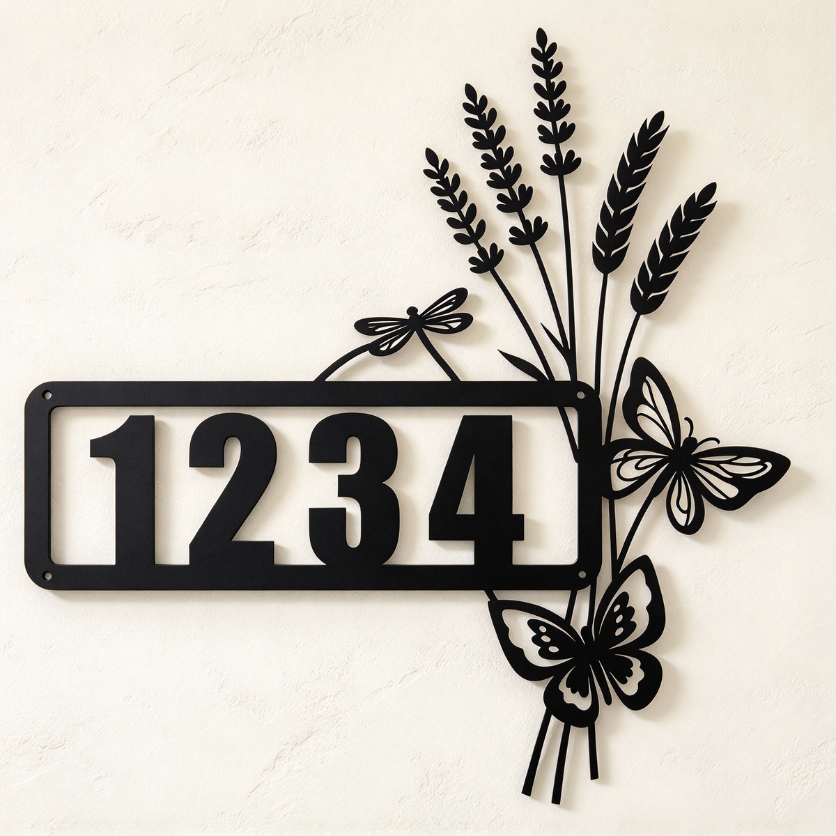 Floral House Number Plate1
