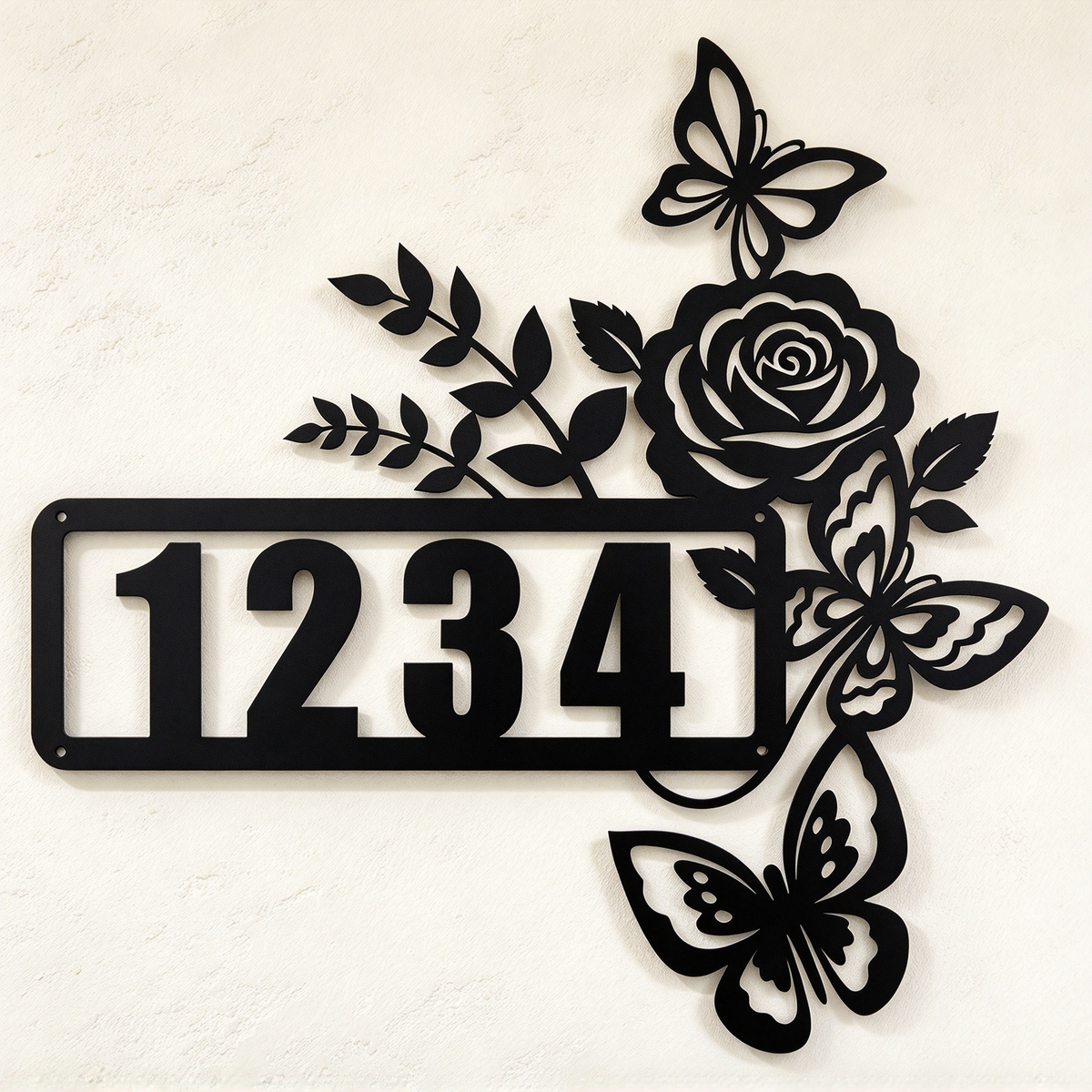 Floral House Number Plate2