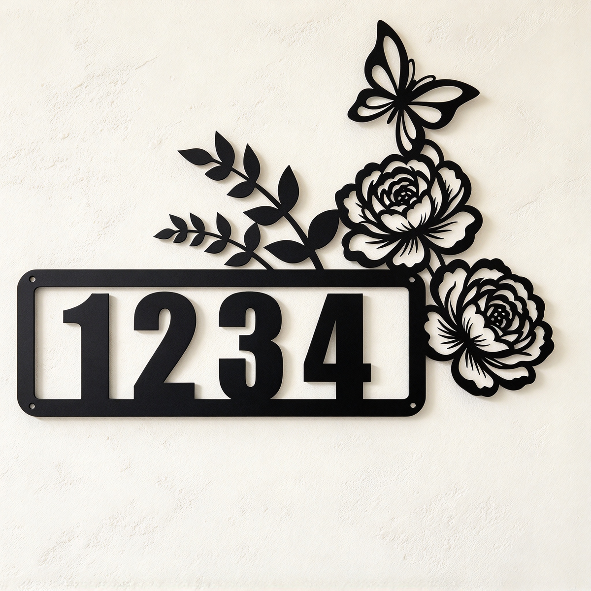 Floral House Number Plate3