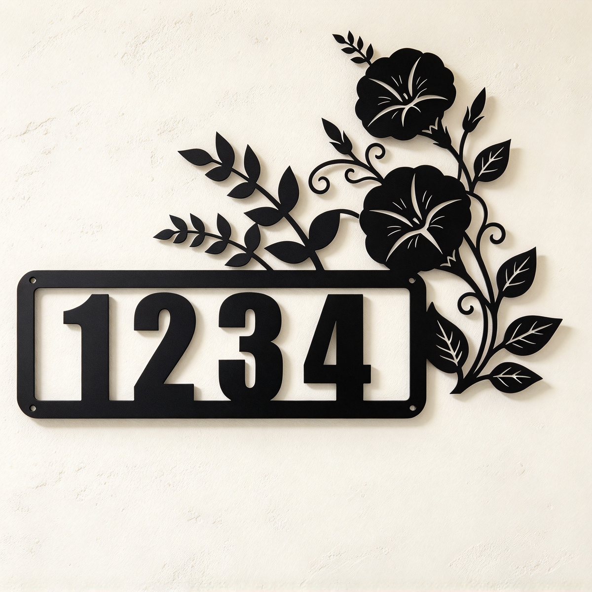 Floral House Number Plate4